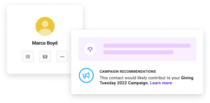 campaign recommendations donor insights