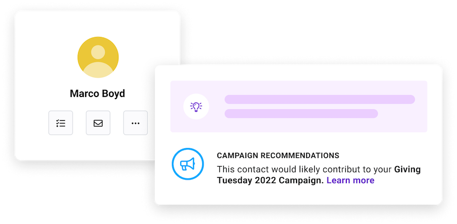 campaign recommendations donor insights