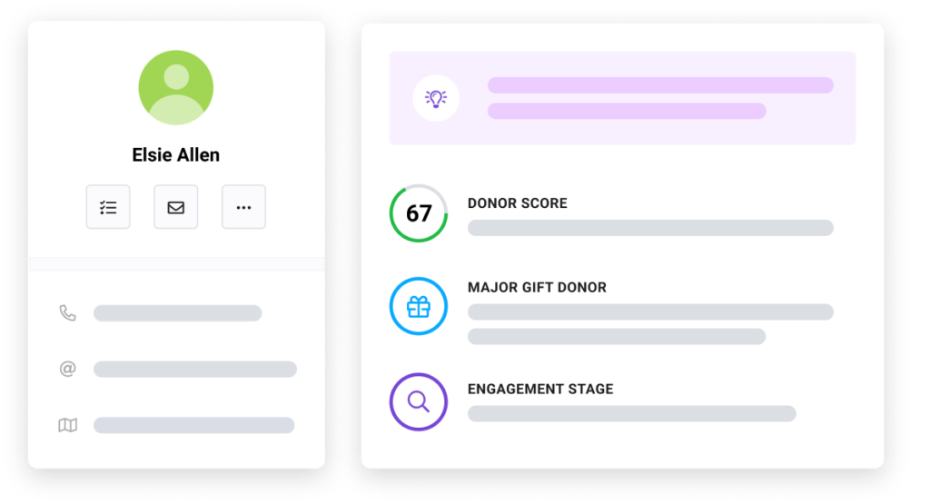 Donor profile and insights interface