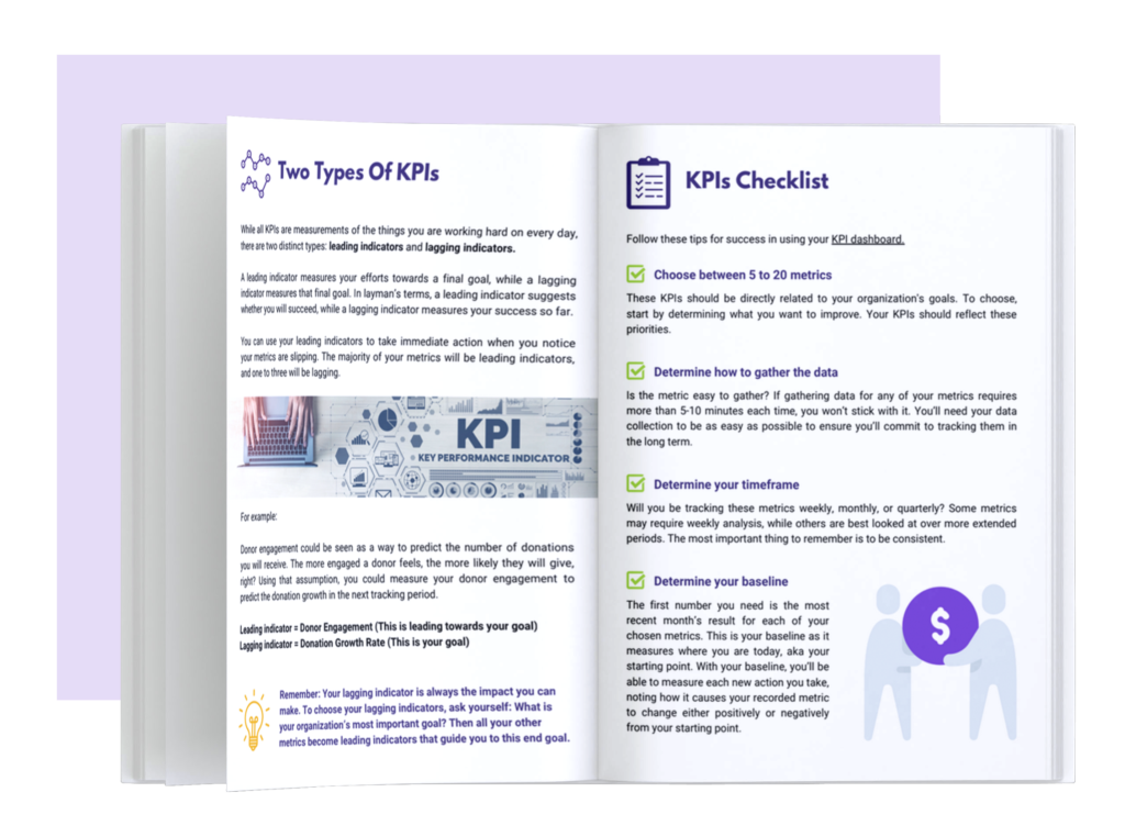 A mockup of the KIPs Toolkit showing a look inside at 2 pages
