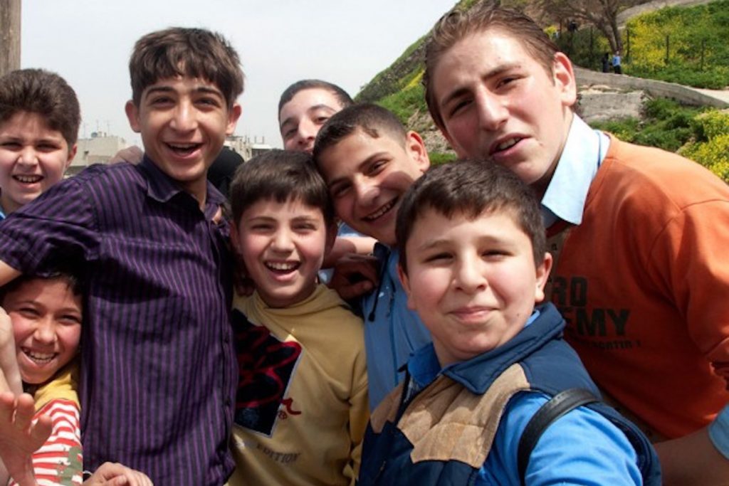 A group of smiling children 