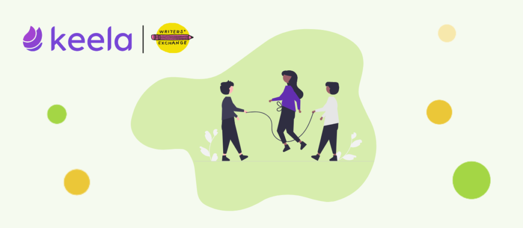 A blog header depicting a group of children playing with a skipping rope.