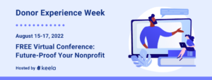 this is a light blue banner showcasing Donor Experience Week